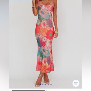 Selfie Leslie Girl Power Lace Strap Maxi Dress Pink